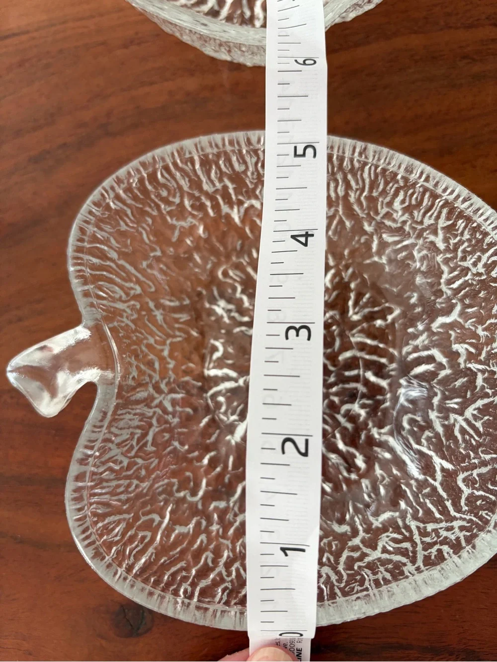 Clear Textured Glass Apple Bowls - Set of 4